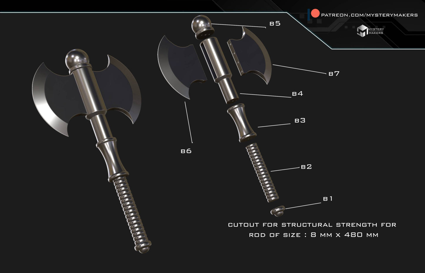 MOTU He-Man Power Axe Cosplay Weapon DIY Kit