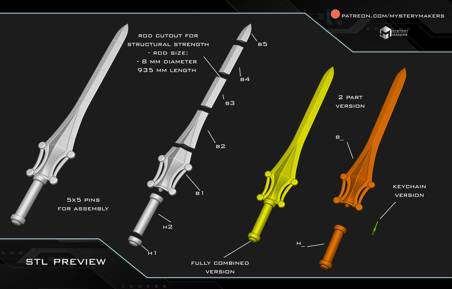 MOTU He-Man Power Sword Cosplay Weapon DIY Kit